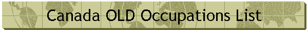 Canada OLD Occupations List
